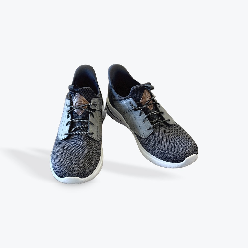 Skechers Hands Free Slip-ins Swift Fit Men Charcoal Grey Black Sneakers 232452